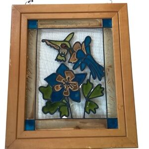 Open Windows Salida Colorado Hummingbird vintage Stained Glass Wall Hanging